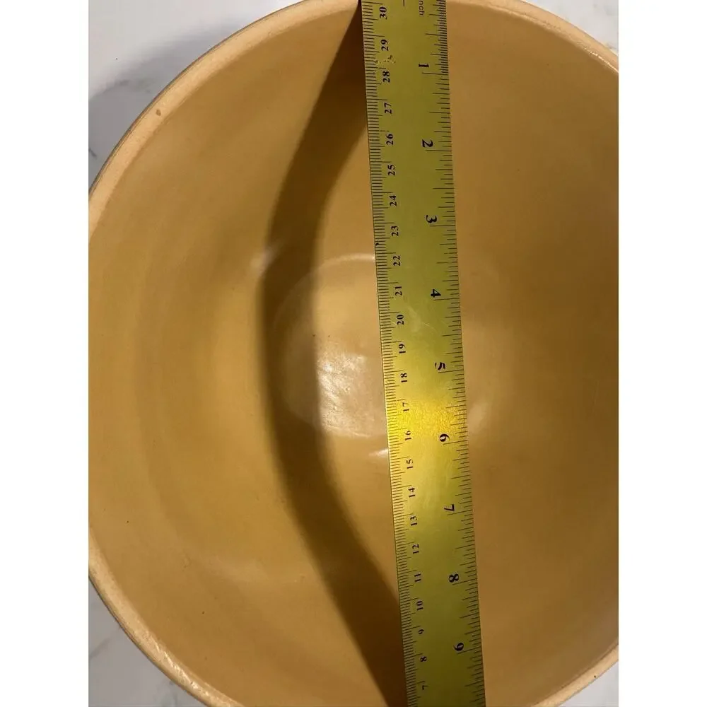 Over and Back Yellow Ware Large Mixing Bowl 10.5